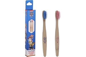 MEVSIM STORE Paw Patrol Spazzolino in Bambù per Bambini [set di 2] - Delicato Sulle Gengive - 100% Senza BPA - Spazzolino in Bambù - Spazzolino Manuale Ecologico