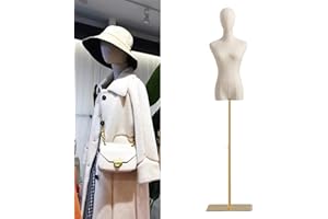 Jueraori Schaufensterpuppe Torso Weiblich, Schneiderpuppe Schaufensterpuppen für Anzeige Kleid Kleidung, Kleiderform Nähpuppe Höhen Verstellbare 140-190cm