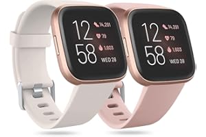 Ouwegaga Pasek kompatybilny z zegarkiem Fitbit Versa/Fitbit Versa 2, silikonowy zamiennik paska kompatybilny z Fitbit Versa/Versa Lite, dla kobiet, mężczyzn, niskich, dużych, 2 szt