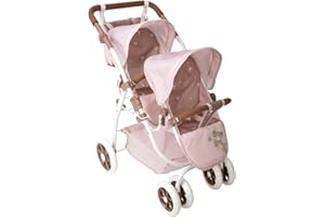 ARIAS-Coche Paseo gemelar Bear. Plegable, con Ruedas Delanteras giratorias y Manillar Ajustable. Incluye Bolso. Altura Manillar es de 47 a 77 cm. Medidas: 45x70x73 CM. Juguete Niños +3 años(ARI40864)