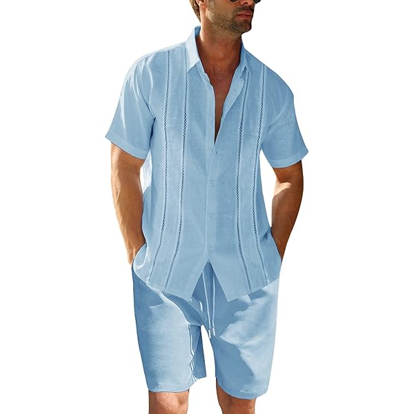 YAOHUOLE Zomershort voor heren, linnen, korte herenshorts