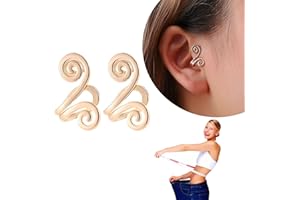 ENDXEDIO Zunis Boucles d'oreilles amincissantes sans perçage, boucles d'oreilles d'acupression magnétiques, anneau de nez pour anti-gonflement, réduction des graisses, élimination lymphatique (doré)
