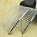8 PCS 20-Teeth Stainless Steel Metal Wire Teeth Hair Pin Comb for DIY Bridal Headdresses Veils Crafts Silver