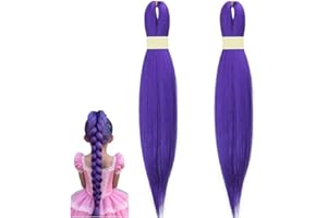 MAFHVV Viola Scuro Extension Per Treccine Africane 26" Kanekalon Treccia Capelli Ombre Jumbo Extension Capelli Fibra Sintetica Treccia Di Scatola Crochet Twist Intrecciare 2 set