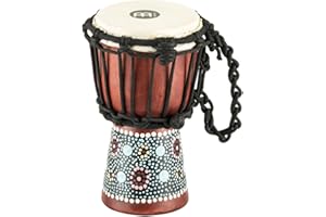Meinl Percussion African Mini Djembe - Extra Small Handdrum - With Goat Head - Diameter 4,5 Inches - Mahogany, Multicoloured (HDJ8-XXS)