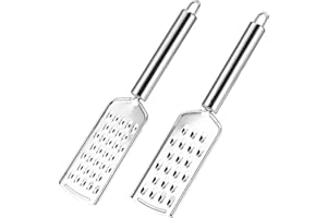 XIANGSKY Graters for Kitchen with Handle,2 pcs Kitchen Grater, Cheese Grater Fine Grater for Kitchen with Handle and Razor Sharp Stainless Steel Blade and for Chocolate, Cheese, Carrot, Ginger, Coconut, Nuts