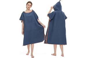JORAKI Changing Robe, Hooded Towel Poncho Beach Bath Towel with Pocket, Microfibre Changing Towel for Surfing Swimming Wetsuit Changing, Quick Dry Towel for Women Men Adults Wild Beach Accessories