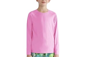 Valcatch Boy's Girls UPF 50+ Sun Protection Shirts Long Sleeve Swim Rash Vests Kids Teens Fishing Hiking Shirt Quick Dry Athletic Performance Active T-Shirt Running Gym Workout Tee Tops