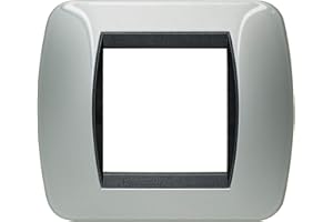 BTICINO L4802AL - LIVING INT - PLACCA 2 POSTI ALLUMINIO