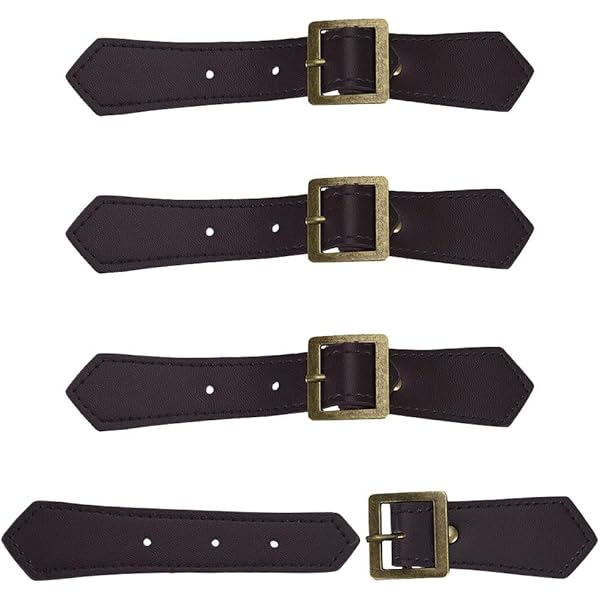 GORGECRAFT Lot De 4 Fermoirs à Boucle En Cuir Synthétique 2 Couleurs Pour Veste, Poncho, Cape, Châle, Accessoires Noir Et Marron