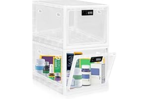 chefeggukk Medicine Lock Box, Office Lockable Storage Cabinet for Fridge Food/Electronics Safe, Phone Jail Lock Box with Combination Code for Home/Dorms Storage Lockers