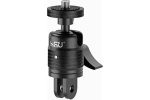 HSU 360 Grad Einstellbarer Adapter für Action-Kameras, Aluminiumlegierung Kamerahalterung für Insta 360 X5/X4/X3 und GoPro Hero 13/12 (Schwarz)