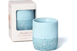 Moonkie Baby Cup, Silikon Öppen Kopp Baby, Tiny Drinking Training Cup, Mugg Barn 4 Månader+, Viktad Bas, BPA-fri, med Kapacit