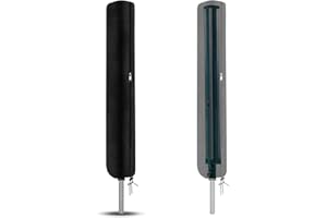 Aipwerer Schutzhülle für Wäschespinne, Abdeckung fur Leifheit Wäschespinne mit Reißverschluss & Kordelzug Wetterfest Wasserdicht Hülle 420D Oxford | Anti-UV Abdeckplane (Schwarz, 185 * 16 * 16cm)