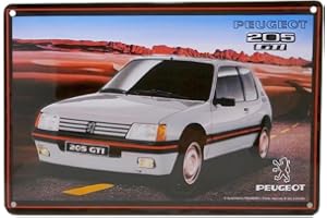 LES COLLECTIONS RÉTRO Plaque métal Peugeot 205 GTI I&S Collector (20x30cm) *modèle en Relief*