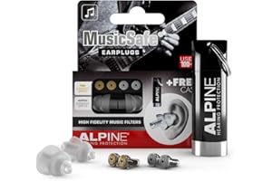 Alpine MusicSafe zatyczki do uszu ochrona słuchu dla muzyków - 2 różne zestawy filtrów i akcesoria, aby poprawić wrażenia z tworzenia muzyki - hipoalergiczne i wielokrotnego użytku zatyczki do uszu