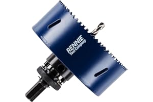 RENNIE TOOL COMPANY 108mm Hole Saw Bi-Metal With Arbor And Pilot Drill For Drilling/Cutting Wood, Plastic, Metal Sheet, Stainless Steel, Pipes, Drywall, Circular Holesaw Set M35 5% Cobalt Bi Metal Hole Cutter