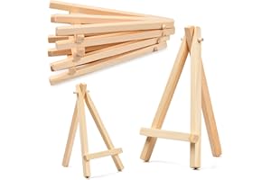 TOLENRE Mini Staffelei 10 Stück Mini Holz Fotohalter Kartenhalter Dreieck Staffelei Kalender Ständer Kleine Tischstaffelei Bilderrahmen Display für Hochzeit, Geburtstag, Taufe, Party, Weihnachten (15 x 8 cm)