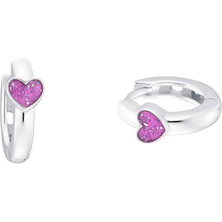 s.Oliver oorknopjes 925 Sterling Zilver meisjes kinderoorbellen, met synthetische zirkonia, 0,6 cm, roze, hartje, geleverd in een sieradendoosje, 2020867