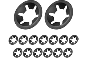 BOUMVID Rondelle di Bloccaggio Metallo M10 x 20mm, 15 Pezzi Rondella di Bloccaggio Sicurezza Denti, Rondella di Fissaggio con Dente Interno, Nero Acciaio 65Manganese Interno Lock Rondelle