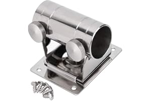 AUDIO FREQUENCY% Réglable Support de Parasol en Acier Inoxydable Porte Parapluie Parasol de Pêche Porte-parapluie Réglable avec Plaque de Montage et Vis pour Chaise de Pêche pour Parasol Balcon,Parasol Balcon Pêche