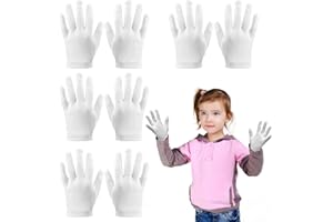 EQLEF Guantes de Algodon Niños, 4 Pares de Guantes Hidratantes de Algodón Lavables y Reutilizables, Adecuados para Niñosde con Eccema de Manos secas Durante la Noche (3 a 5 años)