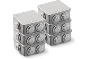 FAMATEL – Pack de 6 Cajas Estancas (3002) | Estanqueidad IP65 | 90 x 90 x 42 mm | con Conos | Tapa a Presión | Fácil Montaje | Alta Resistencia al Impacto | Gris