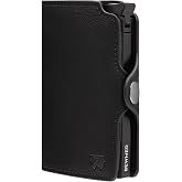 BEWMER Card Holder Wallet 1 for Men and Women &ndash; Small Wallet Card Holder with RFID Protection and Carbon Fiber Clip for Stori