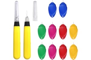 NINVVS 2 Luminous Needle Threading Devices, 10 Simple Threading Machine, Plastic Thread Ring Needles, Manual Machine Sewing Tools, Portable DIY Threading kit, Suitable for Manual and Machine Threading