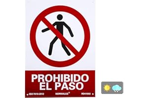 Normaluz RD41002 - Señal Prohibido El Paso Carteles PVC 0.7 mm 30x40 cm, Rosso