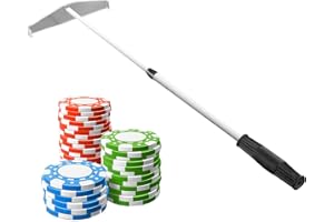 SHURZZESJ Casino Rastrello telescopico, Poker Chip- , Asta da raccolta telescopica per poker Chip, Rastrello telescopico a chip, a mano, Rastrello da poker retrattile