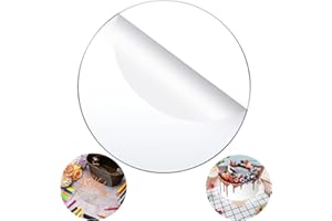 QEEYON Round Clear Acrylic Sheet, 12 Inch Disc Circle Plastic Sheet, 0.118" 1/8 Inch Thick Transparent Board Panel for Picture Frames, Palettes, DIY Crafts Display, Cake Stands, Coasters