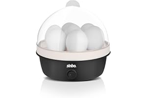 Sinbo SEB-5807 Yumurta Pişirici, 7’li Kapasite, Paslanmaz Çelik Taban, Sesli Uyarı, Kolay Temizlik ve Şeffaf Kapak