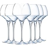 Chef &amp; Sommelier Open Up Wine Glasses 55 cl Set of 6 | Krysta Crystalline Ultra Resistant Glass Glasses with Stand, Dishwashe