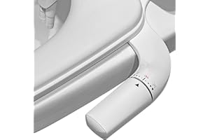 WITHLENT Bidet Aufsatz - Ultra-Slim linkes Hand Bidet Nicht Elektrisch Einsatz Für Toilette mit,Doppel Düsen Bidet Toilettenaufsatz,Front- und Heckreinigung,WC-Aufsatz,Po-Dusche, Taharet,Weiß