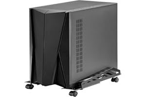Allcam PH24FL Computer Trolley Width- & Length-adjustable CPU Holder Compatible w/Fat Gaming PCs in Black