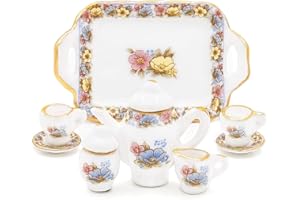 Odoria 1/12 Scale Dolls House Miniature Tea Sets 8Pcs Dollhouse Accessories