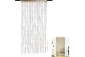 DWFEYOI 200 cm Tenda a Fili Glitterata Pannelli divisori per interni Tende per porta finestra Divisorio di Stanze Tenda zanzariera porta finestra, tenda antimosche per porta esterna,Champagne