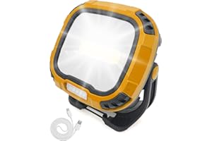MOXTOYU 50W LED Rechargeable Work Light, 6 Modes 4 Brightness of Light Portable Work Light 4500LM, Display Power Function Flood Light Waterproof ＆USB Charging, Suitable for Outdoor Camping, Fishing