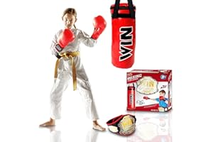 KINGSPORT King Sport Kid’s Free Standing Boxing Punching Bag Play Set with Gloves & Belt Kit Training Exercise for Boys & Girls Best Gift for Outdoor Activity Birthday Christmas Newyear