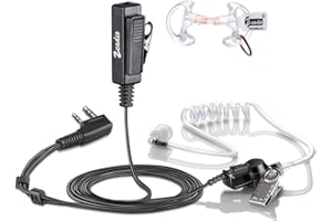 Zeadio Surveillance Secret Tube Acoustique Acoustique Oreillette Walkie Talkie avec écouteur et Microphone PTT pour Radio bidirectionnelle Kenwood Baofeng HYT 2 Broches