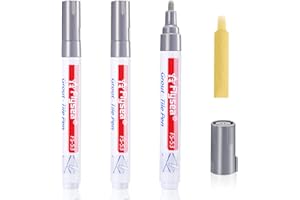 ZONON 3 Stücke Fugenstift Fugenmörtel Grau Wand Mörtel Restaurator Stift Entworfen für Reparatur Fliesen Mörtel in Badezimmer, Küche, Veranda, Terrasse (Hellgrau)