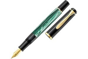 Pelikan Elegance Stylo plume de luxe Souverain M200 Pointe Fine Noir/Vert