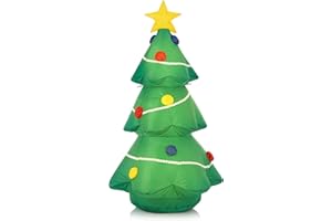 Celebright Árbol de Navidad inflable – Decoración de porche iluminada LED brillante para exterior e interior – Incluye piquetas para uso en el jardín, 120 cm (4 pies)