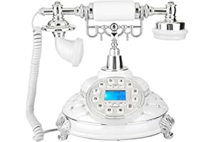 TOPIKY Altes Telefon, Retro-Stil Anique Festnetztelefon Versilberter Edelstein Home Office Schnurgebundenes Telefon (Hintergrundbeleuchtung)