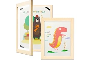 Dmyifan 2 Stück Bilderrahmen a4 Kinderzeichnungen, Kunstfotorahmen Befüllbarer Klapprahmen, Aufbewahrung Darstellung Kunstwerke, für Schule, Zuhause oder Büro
