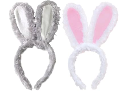 TenaLucy 2 st kaninöron pannband set, påskkanindräkt, cosplay tillbehör för vuxna barn, plysch kanin - Amazon Deal & Rabatt
