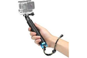 SHOOT Palo Selfie Stick Monopod de Telescópica Ajustable de Aluminio para Hero 8 Hero 7/Hero(2018)/HERO6/HERO5 SJCAM SJ4000 SJ5000 SJ6000 Xiaomi Yi APEMAN Victure WiMiUS Crosstour Cámara de Acción