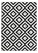 Produktbild Orientalisches Marokkanisches Teppich - Dichter Und Dicker Flor Modern Designer Muster - Ideal Für Ihre Wohnzimmer Schlafzimmer Esszimmer - Schwarz Weiß - 120 x 170 cm " CASABLANCA " Kollektion von Carpeto