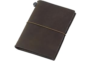 DESIGNPHIL MIDORI Traveler's Notebook - Passport Size, Brown Leather (Small)